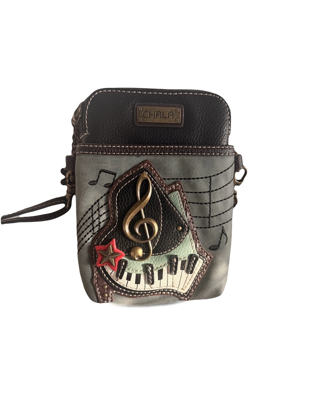 Chala piano music note crossbody purse faux leather bag